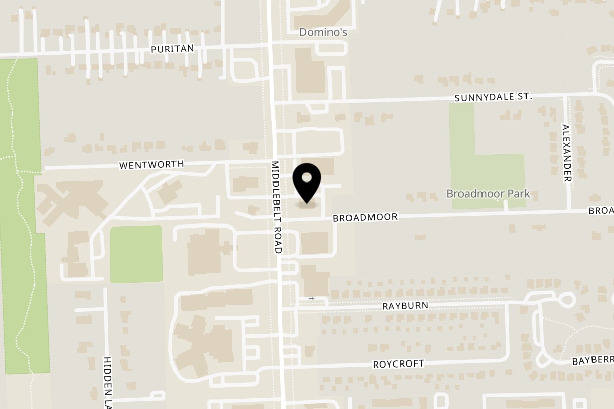 Map showing the location of Steve's Family Dining on 15800 Middlebelt Rd in Livonia
